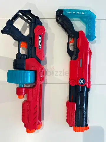 Pair of X-Shot Foam Dart Blasters - Good Condition