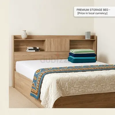 Supreme 180x200 King Bed
with Storage - French Sonoma Danube 1 year Warrenty