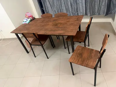 Brand new Wooden Dining Table with 6 Matching Chairs - Rustic Finish.        NO NEGOTIATION PLEASE!