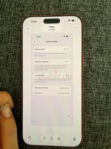iPhone 17 Pro Max (Good condition) - Showing Battery Health97% -