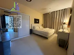 An exceptionally luxurious and upscale one-bedroom apartment with a living room, featuring brand-new