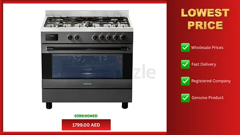 Toshiba Free-standing Gas Cooker 5 Zones with Dual FAN - 1 Year Warranty