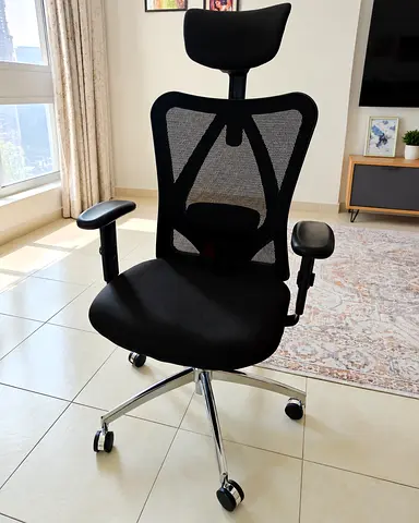 Ergonomic Black Mesh Office Chair with Headrest