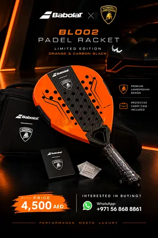 Babolat x Lamborghini BL002 Limited Edition Padel Racket - Orange & Carbon Black