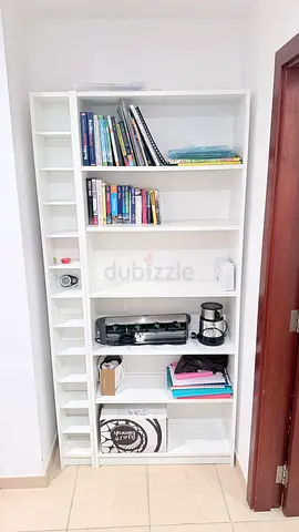 IKEA Billy Bookcase, White, with CD and DVD Rack