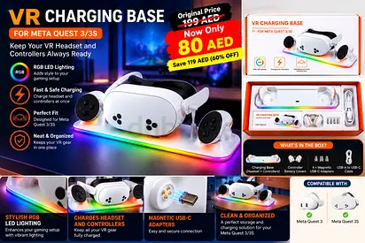 VR Charging Base for Meta Quest 3 & Quest 3S