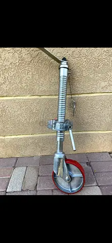 Heavy-Duty Trailer Jack Wheel with Spring-Loaded Handle - Single Unit