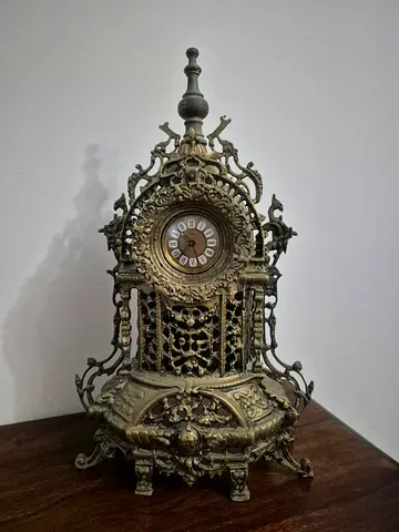 Antique Brass Table Clock