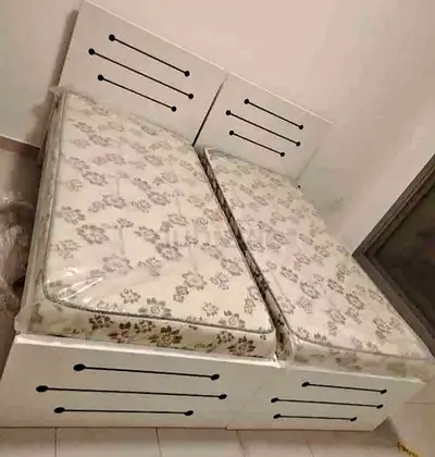 New Wood Single Bed With Mattress