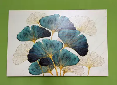 White/Gold/Blue Abstract Canvas