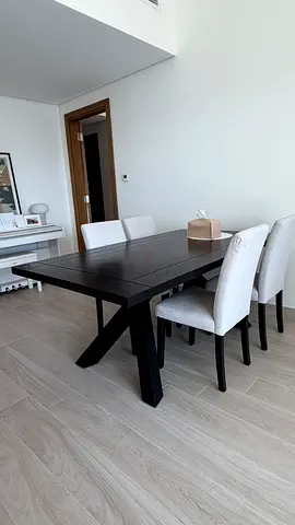 Solid Dark Wood Dining Table - Good Condition