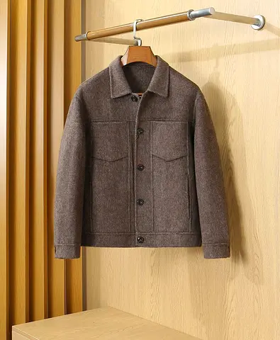 Loro Piana Men's Brown Wool Casual Jacket (SUPER MASTER QUALITY)