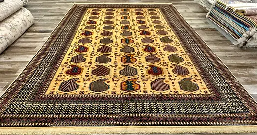 Handwoven Traditional Wool Rug - Large Persian/Oriental Design Sherwan carpet size 3.00 by 4.00