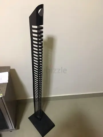 Tall slim metal CD/DVD tower storage stand - black