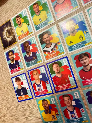2022+2026 Panini FIFA World Cup Stickers Bundle - 20+ sticker lot - Isak, Saliba, Maignan, Kimmich