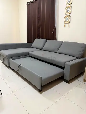Grey L-shaped Sofa Bed with Storage - Unused Condition