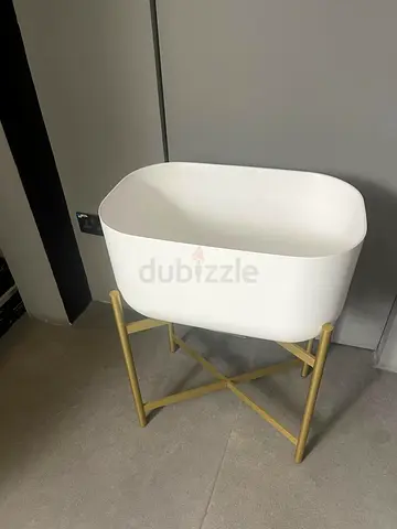 Modern Wash basin with Gold Metal Stand    - Indoor