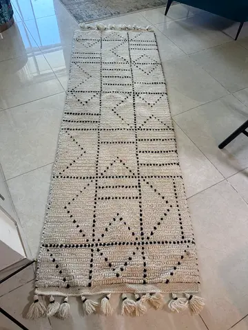 Handwoven Homecentre Carter Wool Rug 80x230 cm - Ivory, 90% Wool (80*230cm) original price was 400