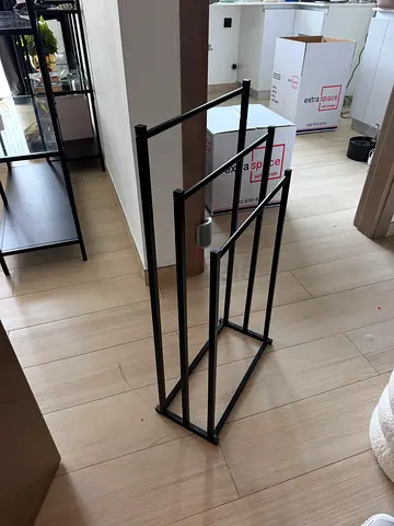 Black Metal Storage Rack / Display Shelf Frame - Good Condition