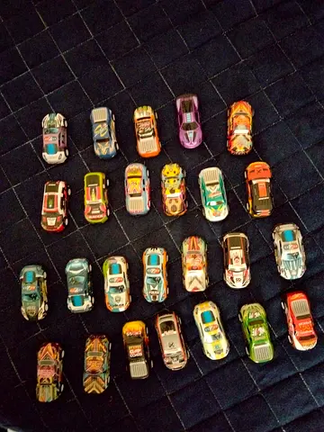 Lot of 27 Assorted Doie-Cast Toy metal Cars - Mixed Colors and Designs