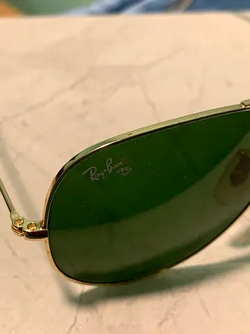 Ray-Ban Aviator Sunglasses - Green Lenses, Gold Frame