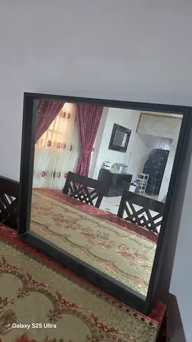 Large Full-Length Black Framed Standing Mirror - Good Condition