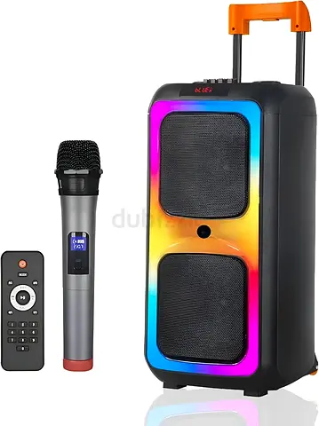 Ndr-1097 Dual 8-Inch Wireless Bluetooth Speakers with LED Light