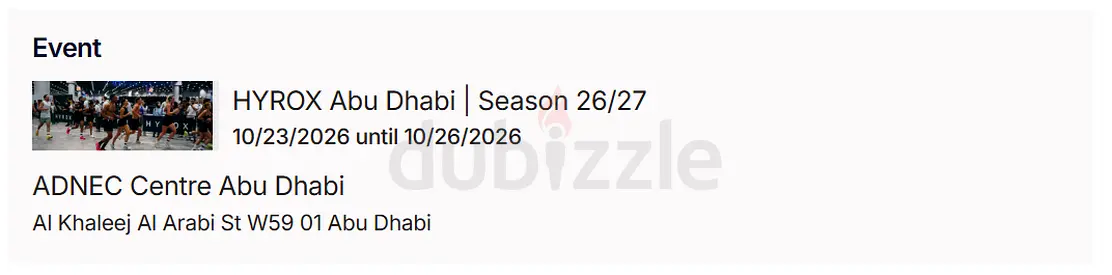 Hyrox Abu Dhabi Ticket