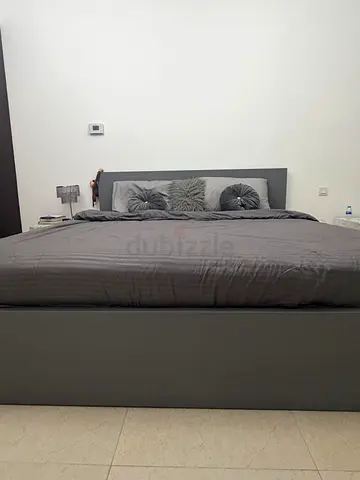 IKEA MALM King-Size bed frame with storage boxes - very good condition