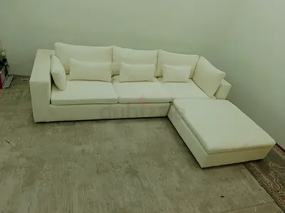 West elm sectional white color lshape sofa