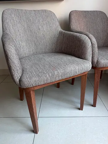 Grey beige dining chairs x2