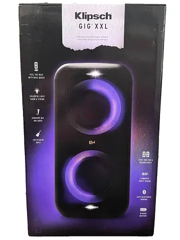 Klipsch GIG XXL Portable Bluetooth Party Speaker 120W with LED Lights, Bass Boost & Karaoke