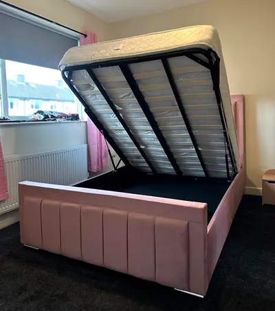 Elegant beautiful pink colour king size hydraulic BBed