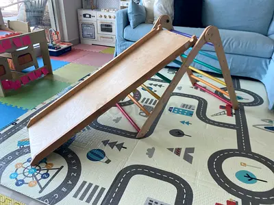 Wooden Kids Slide / Climbing Triangle - Indoor Montessori Pikler Style