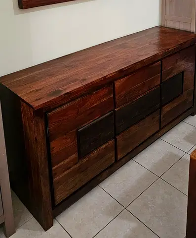 RARE Solid Wood Sideboard / Buffet Cabinet - Rustic Finish