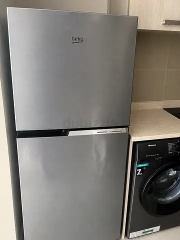 Beko Stainless Top-Freezer Refrigerator - Good Condition