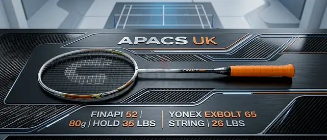 Apacs Finapi 52 with Yonex Exbolt 65 string