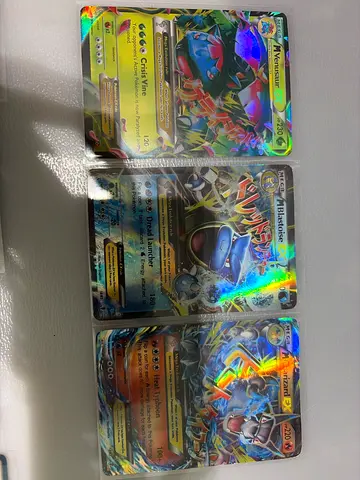 Rare Pokémon EX/MEGA Holo Card Lot — Venusaur, Blastoise, Charizard (3 cards)