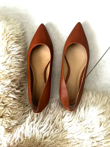 Brown Ballerina leather flats - size 38 Eu Used Once
