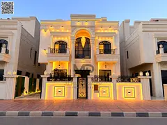 villa ( classic design ) for sale|ajman|al helio1 area | 6 master rooms, majlis, 2 halls, roof|freeh