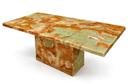 Large Green Onyx Marble Dining Table