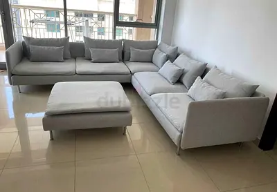 Perfect condition IKEA Sodhremn Corner l Shape Sofa Light gray color without footstool