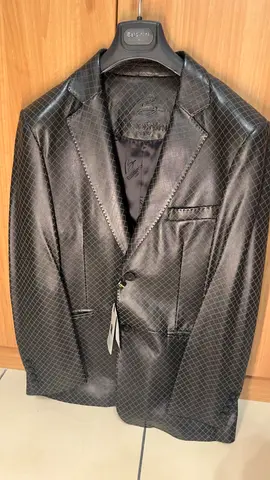 Baldinini Men's black patterned leather blazer - slim fit, excellent condition Size 48
