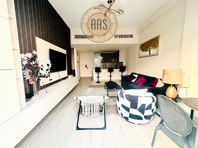 Furnished 1BR Apartment | Azizi Riviera 17 | Balcony with Pool & Downtown View