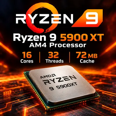 Ryzen 9 5900 XT Processor AM4 16 Cores 32 Threads 72 MB Cache