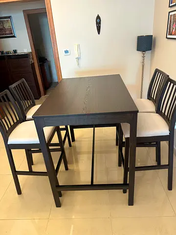 IKEA high dining table and chairs