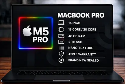 MacBook Pro M5 Pro 48GB RAM, 1TB SSD 14” 18/20-core Nano Textured Brand New Sealed