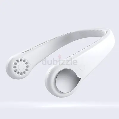 Bladeless Neck Fan - Rechargeable, Hands-Free, White
