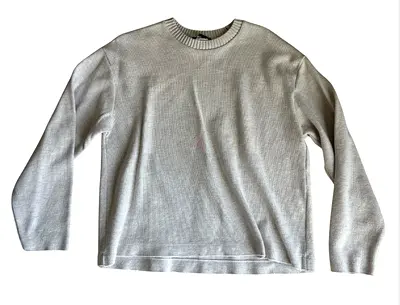 Light beige long-sleeve knit sweater, size M