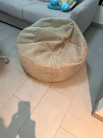 Icon Jumbo Cord Bean Bag – Beige / Cream